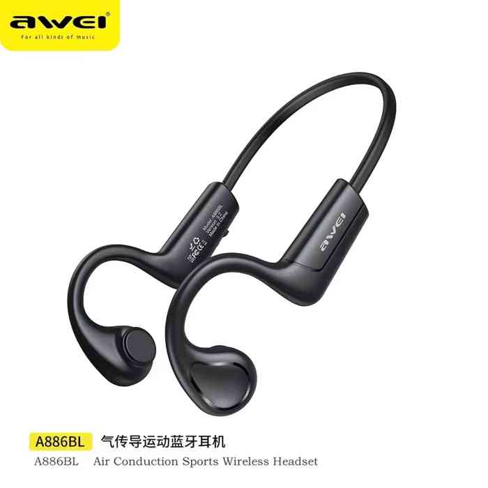 Awei A886BL Air Bone Conduction Noise-free Sport Earhooks...